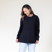 Black Crewneck Sweater (Relaxed Fit)