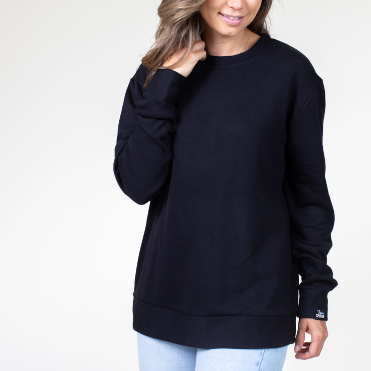 Black Crewneck Sweater (Relaxed Fit)