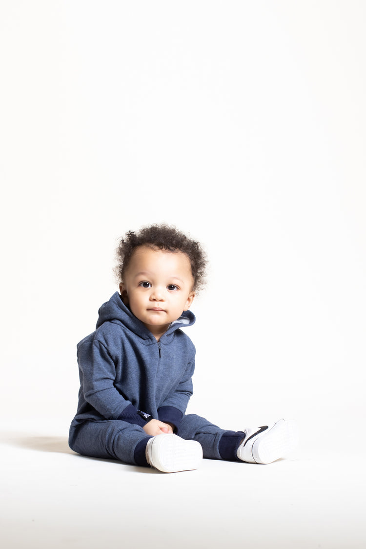 Monochromatic Zip Bamboo Onesie – Olive + Splash