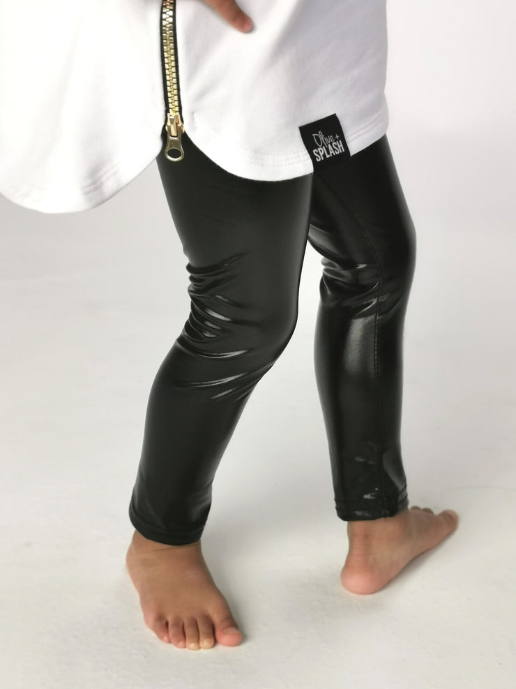 Faux Leather Tights